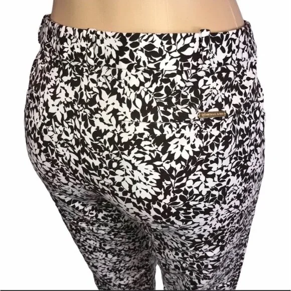 MICHAEL MICHAEL KORS Leafy Patterned Ankle Pants 10 - Picture 3 of 8